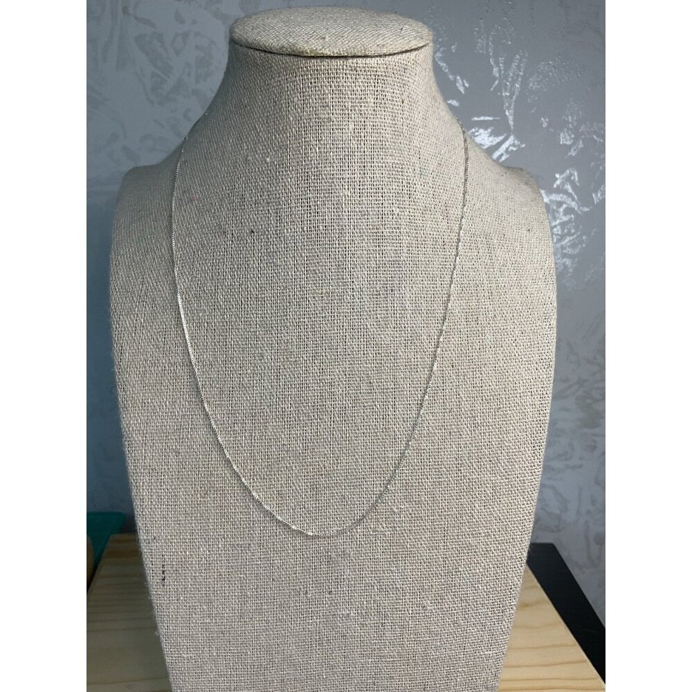 Dainty 18-inch Sterling Silver Box Chain 925 Italy Minimalist Layering Staple